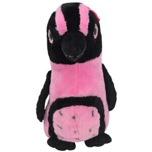 Petting Zoo Whimsical Spotted Penguin Pink Black Stuffed Animal Plush Toy 12"